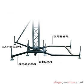 Global Truss Ground Support F34 PL BS0-75 Steel Outrigger 0.75m